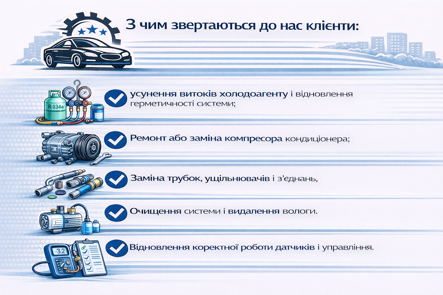 ремонт автокондиціонерів Полтава
